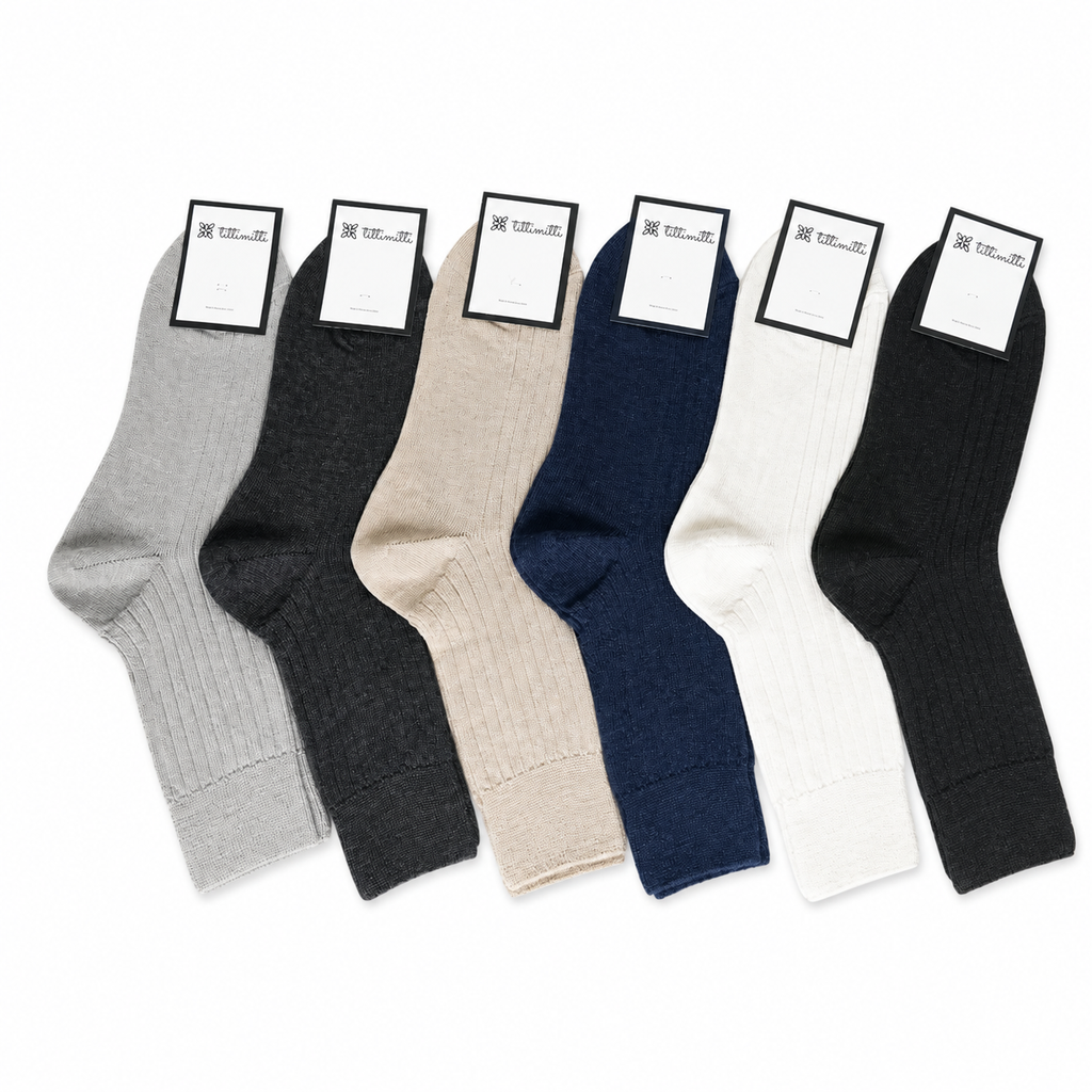 tittimitti® 75% Extra-Fine Merino Wool & 25% Silk Men's Socks. 1 Pair. Made in Italy.